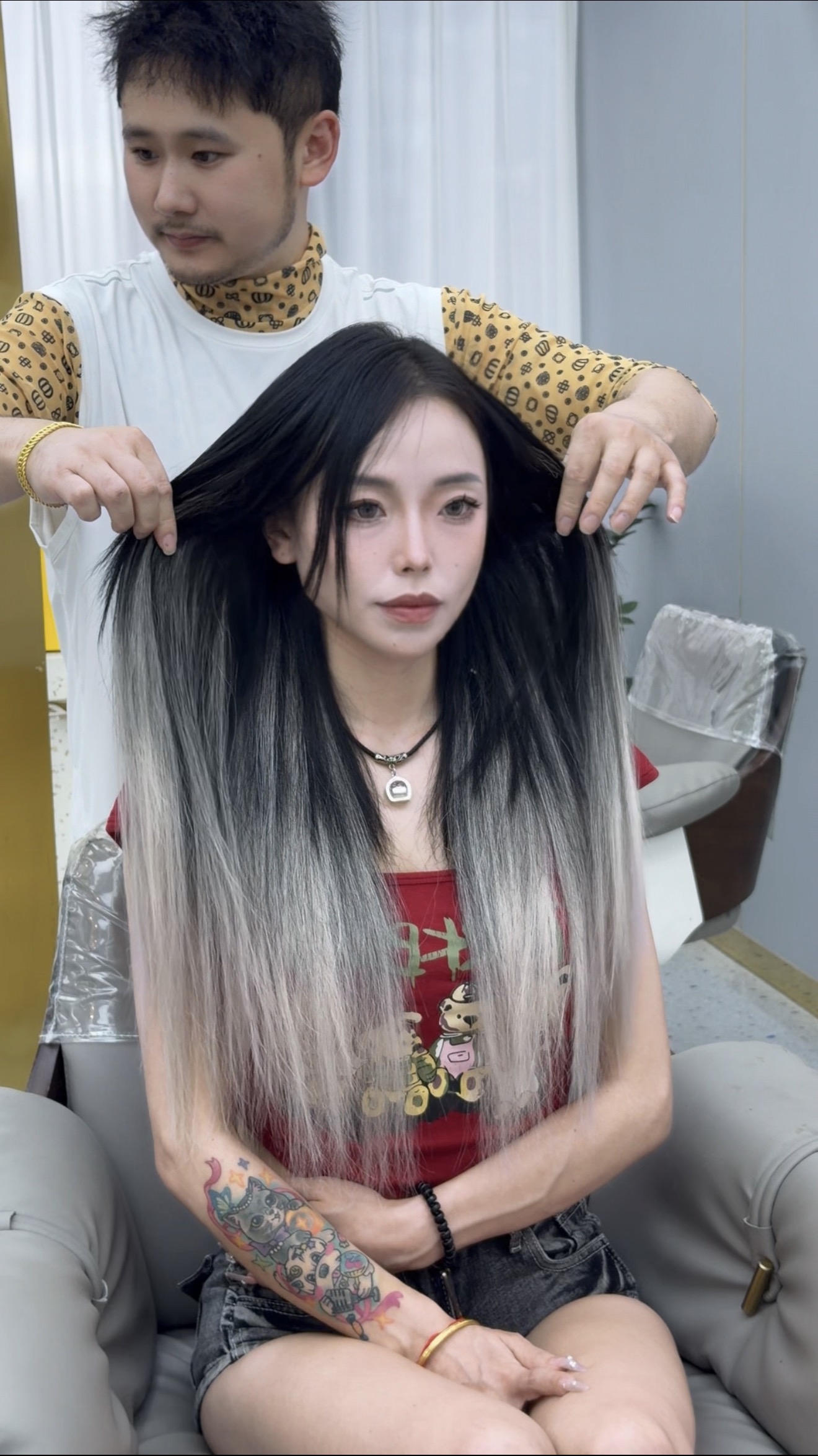 细软发质加密接发案例